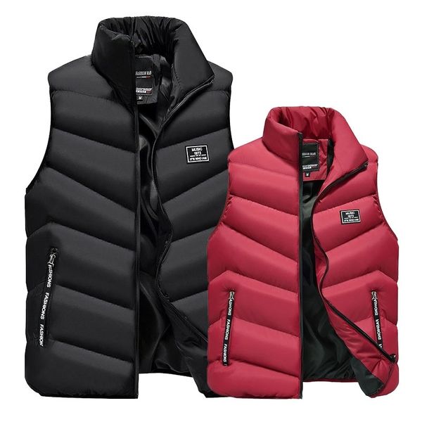 

2019 waistcoat gilet homme vest mens winter sleeveless jacket men down vest men's warm thick hooded coats male cotton-padded, Black;brown