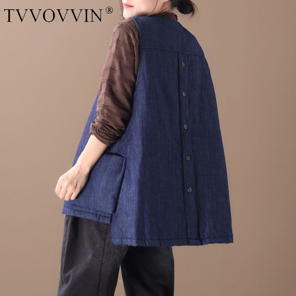 

tvvovvin 2019 autumn winter new pattern v-collar sleeveless denim patchwork single breasted plus cotton vest women jacket x857, Black;white