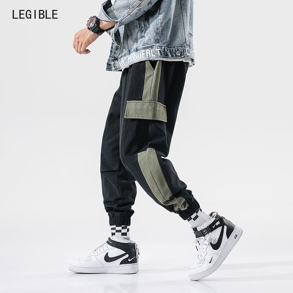 

2019 autumn autumn pants men multi-pocket cargo pants elastic waist harem pant hip hop casual loose joggers male sweatpants, Black