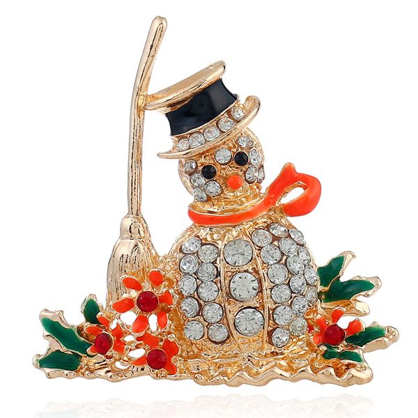 

fashion popular clothing creative high-end pin christmas snowman brooch sale, Gray