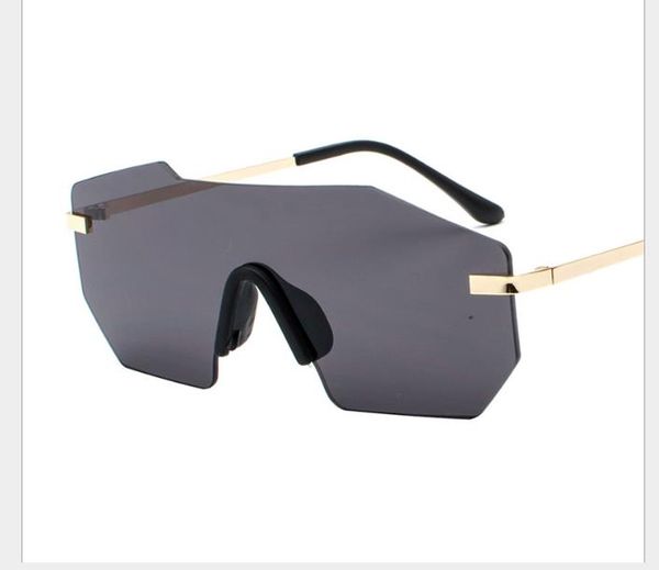 

новый стиль цельные бескаркасные ослепительные солнцезащитные очки для мужчин и женщин личность большая рамка солнцезащитные очки европейски, White;black