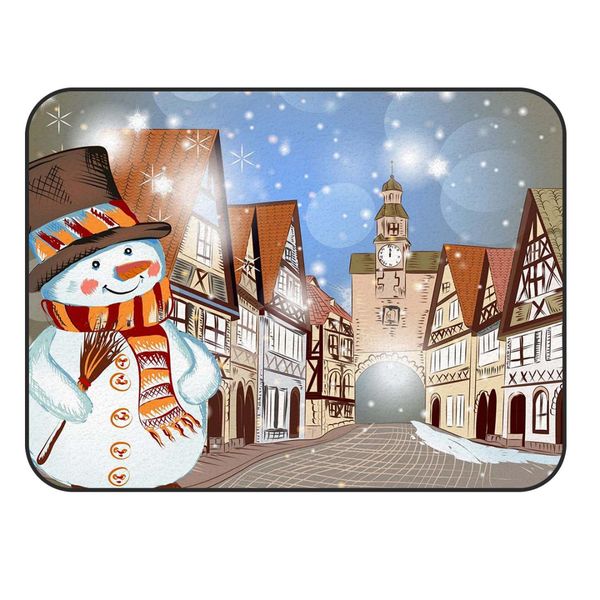 

charmhome soft carpet anti-slip rug merry christans snowman mordern city carpet for living room home decor mat