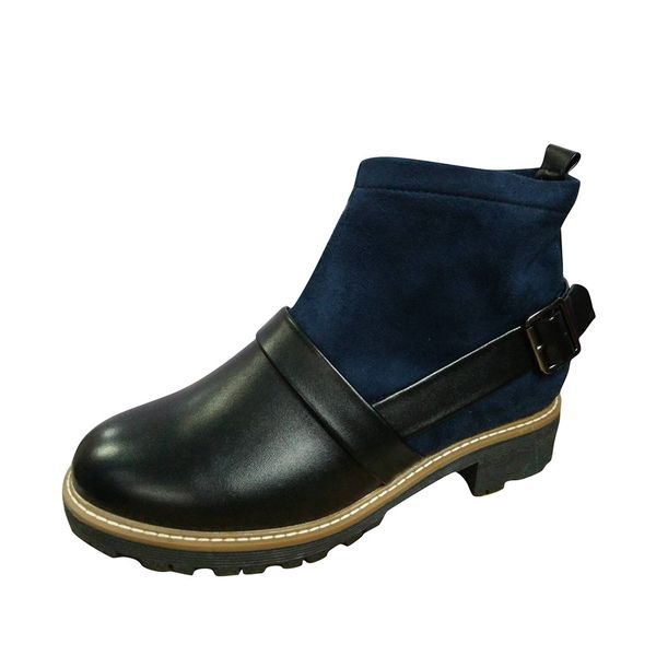 

sagace boots women casual buckle strap chunky heel ankle boots for women shoes woman casual booties thick heel booties 2019, Black