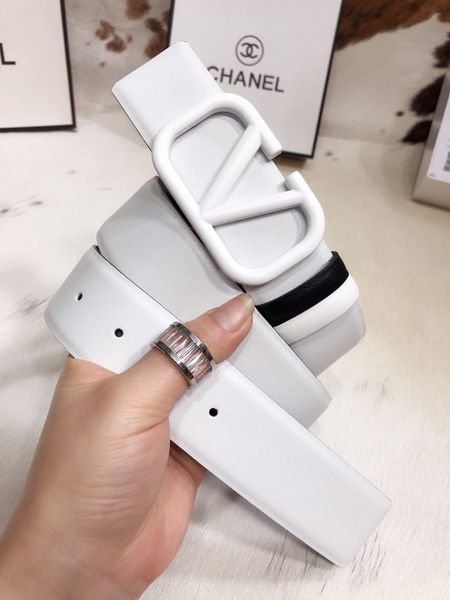

high-quality luxury belt female gold and silver pin buckle leather belt 3.4cm brand classic belt box fast delivery, Black;brown
