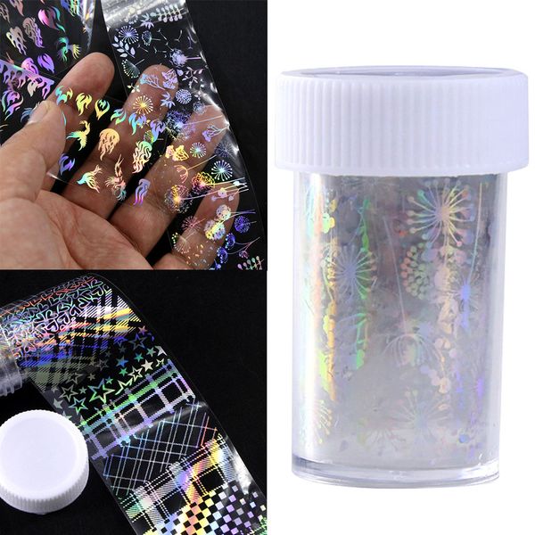 

3d laser star manicure sticker nail sticker nail transfer applique tips manicure ten color diy tool, Black