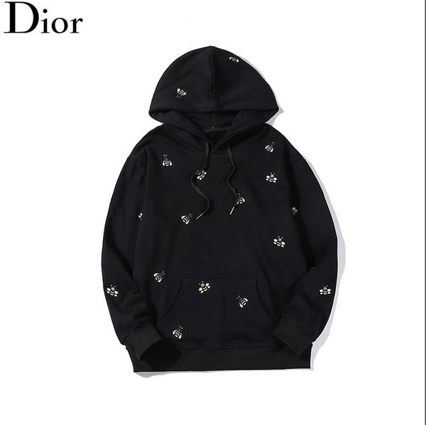 

insect men's spring new hoodie spring solid color men's hoodie sweatshirt loose style fashion tide luxury pullover -3, Black
