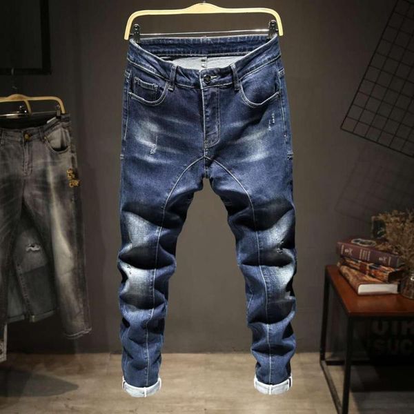 

men's jeans ww02403 fashion 2021 runway luxury european design party style clothing, Blue