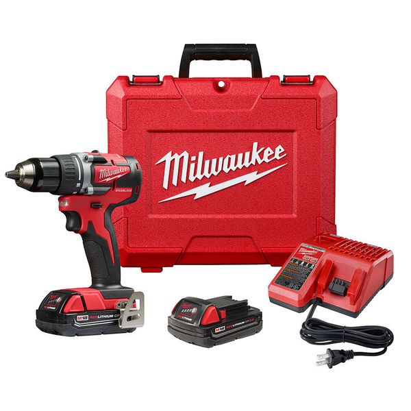 

Milwaukee m18 2801 22ct 18 volt 1 2 inch compact led bru hle drill driver kit