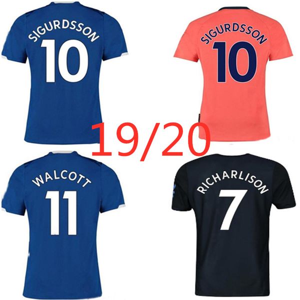 

everton sigurdsson walcott kean richarlison delph calvert-lewin soccer jerseys 19 20 home away third thai quality a+++ football shirt, Black;yellow