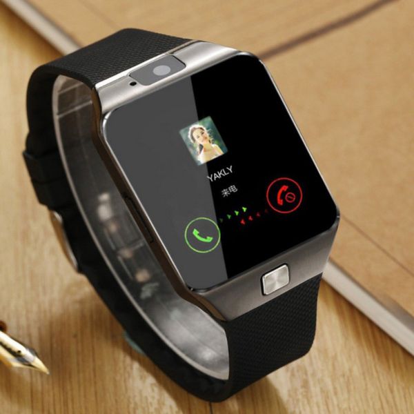 

wristwatch dz09 smart watch support with camera bluetooth sim tf card smartwatch for ios android phones, Slivery;brown