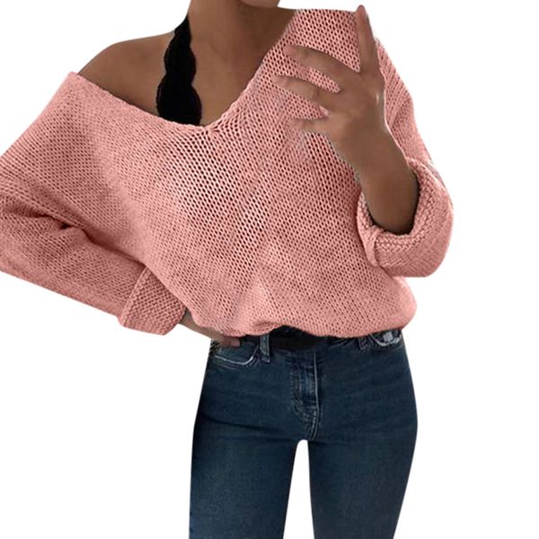 

sweater women winter fashion women's casual solid full sleeve v-neck lazy loose sweater casaco feminino cardigan pullover modis, White;black
