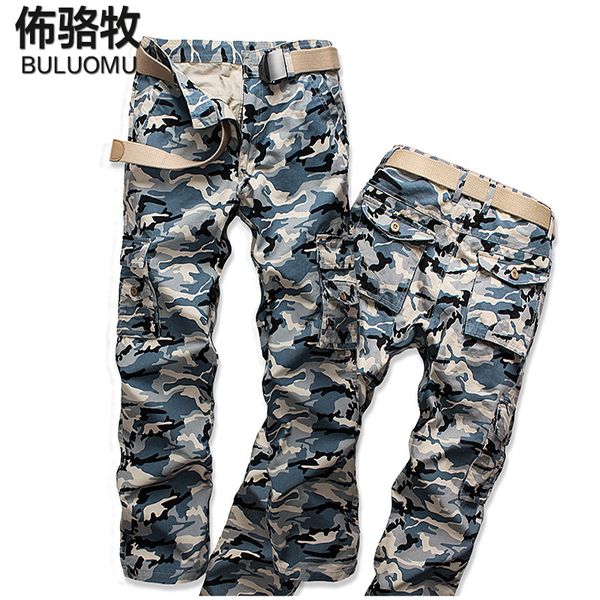 

casual large size camouflage overalls cotton breathable pants men's, Black;gray