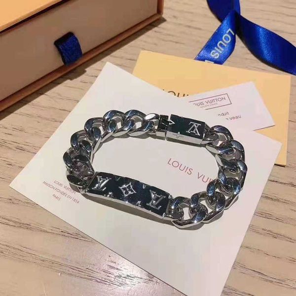 

chain bracelets for men titanium steel louis bracelet designer bangle fashion gold silver luxury jewelry lover gift, Black