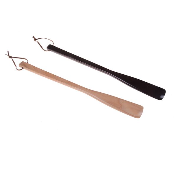 

1pcs 40cm wooden shoehorn long handle flexible shoe horn professional shoe spoon useful shoe lifter home tools 2 colors, White;pink