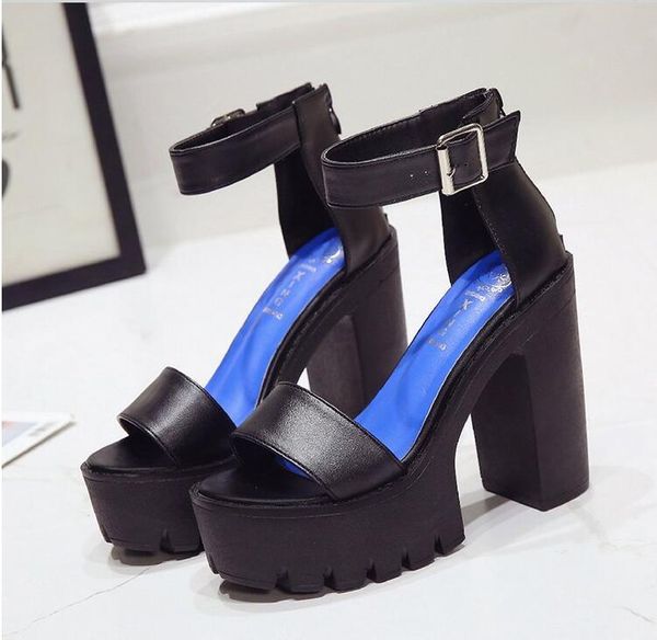 

pumps fashion 2019 new summer wedges platform sandals women black and white open toe high heels female shoes c16
