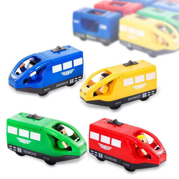 Auto locomotiva elettrica, modello di motore, andare avanti all'indietro, giocattolo per ragazzi, connessione magnetica, compatibile con binari del treno, regalo di Natale per bambini