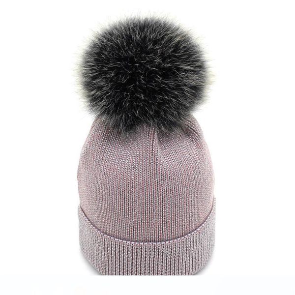 

2018. дамы корейской версии реального меха негабаритный меха мяч шляпе зимой утолщена теплые шерстяные трикотажные циндилиндер зимние шапки, Blue;gray