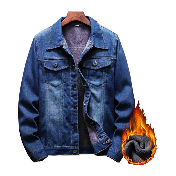 

winter keep warm fleece mens denim jacket bomber jacket men spring autumn cowboy men's jean jackets coat chaqueta hombre 4xl 5xl, Black;brown