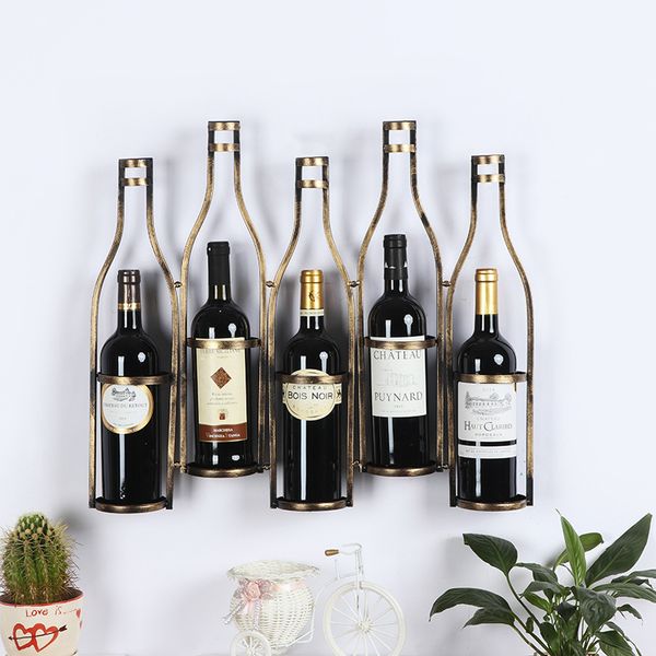 Suporte de estilo europeu de metal rack de vinho parede vermelha vinhos de vinho parede suspensão sala de estar sala de jantar barra garrafa de armário