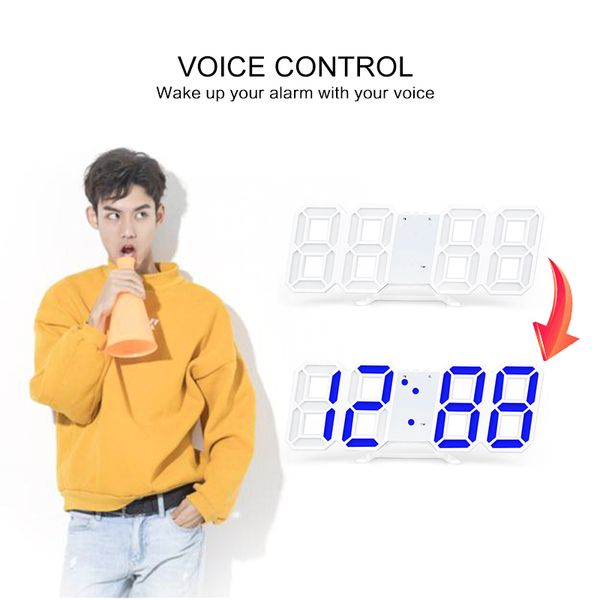 

watch alarm led digital clock wall hanging 3d table clock calendar temperature display brightness adjustable 24/12 hour display