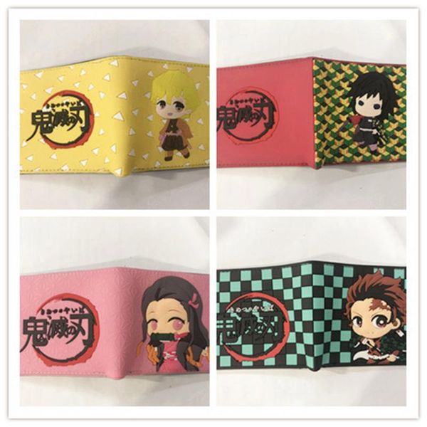 

аниме демоне, кошельки японский аниме рис печати женщины короткая портмоне унисекс мужчин денежные мешки, Red;black