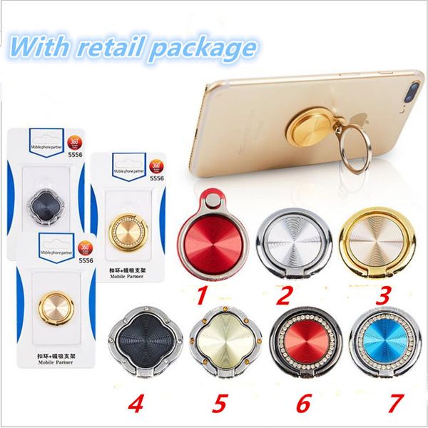 

360 ring magnetic phone stand for samsung s11 s20 phone diamond phone holder 3m glue with retail package dhl shiping