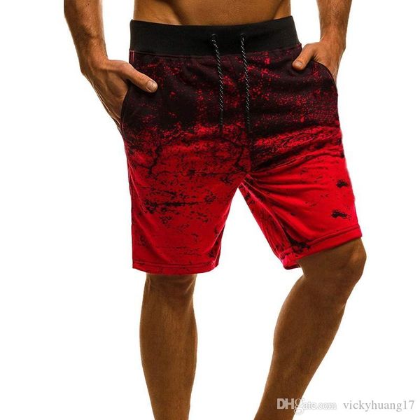 

2019 casual shorts men fashion printed joggers shorts sweatpants summer drawstring hip hop workout slim male plus size, White;black