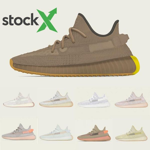 

stock x boost 350 v2 desert sage earth citrin kanye west sports designer sneakers reflective yeshaya men women running shoes, Black
