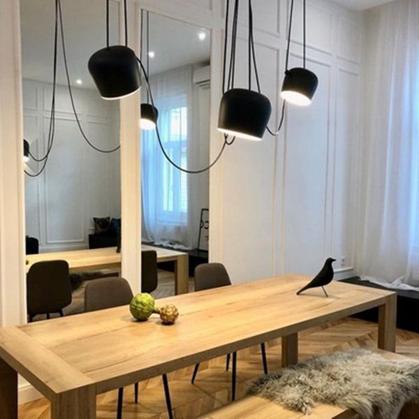 

nordic висячие подвеска лампа черный алюминиевый абажур спальня прикроватные hanglamp гостиная кухня светильник освещения нордический лампы