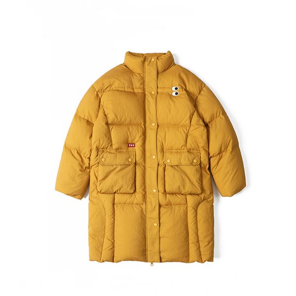 

cotton ladies winter preppy style long cotton coat winter new women's stand collar big eyes embroidery coat, Black