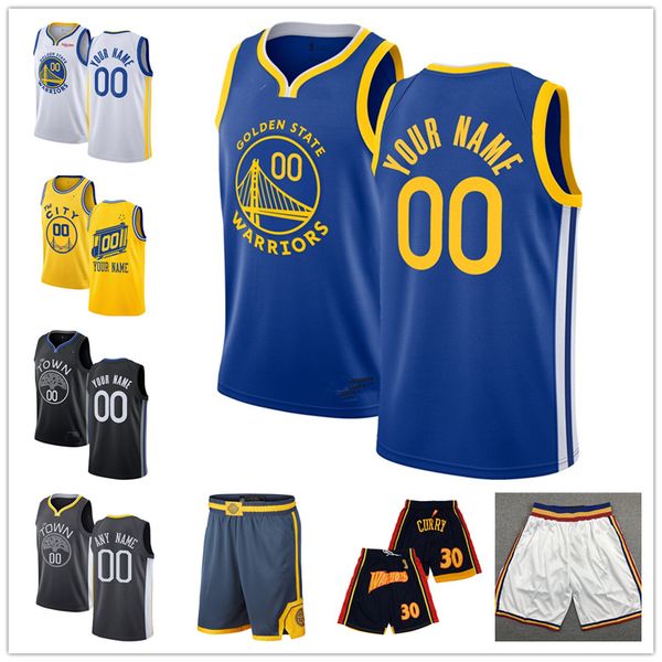 

custom andrew 22 wiggins golden state warriors shorts stephen 30 curry klay 11 thompson eric 7 paschall customized basketball jerseys, Black;red