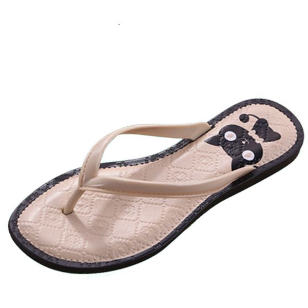 

dropshipping new 2019 fashion cat women slippers flip flops non-slip ladies brand slippers girls women flats shoes, Black