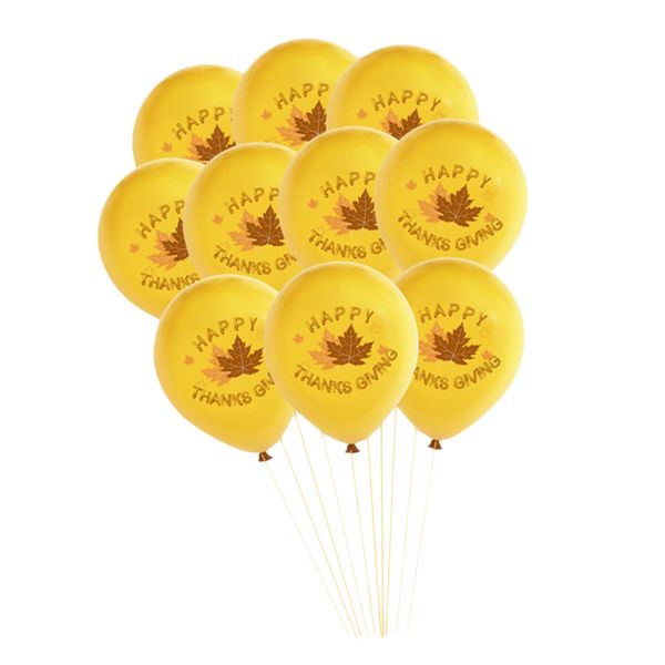 

12\" thanksgiving day leaf printed latex balloons party favor decors