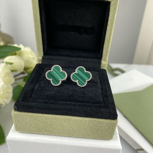 

women earrings natural malachite green stud earrings for women chrismas gift earrings 2020 new designer 2, Golden;silver