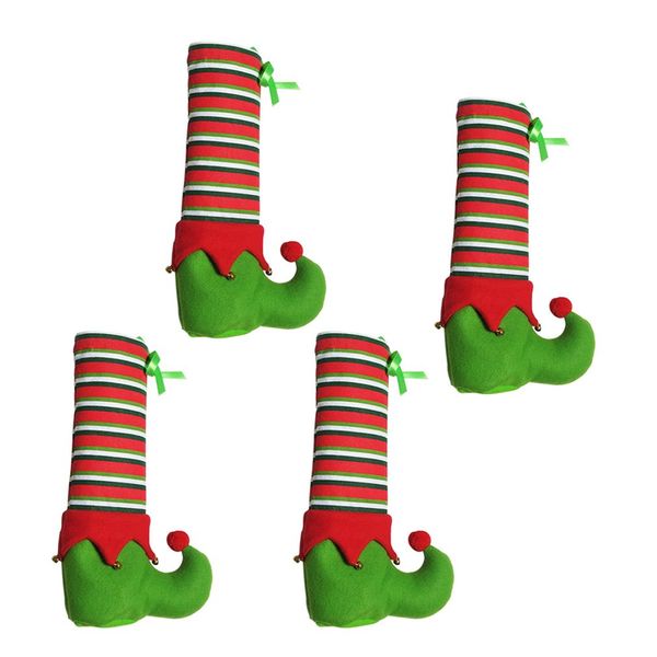 

4 pcs/set funny diy christmas chair feet cover christmas decoration tables and chairs foot covers non-slip cases