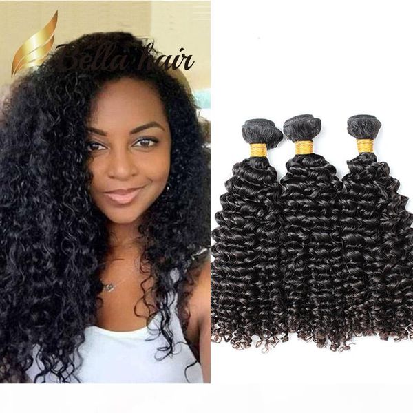 

natural color peruvian hair bundles 3pcs lot 10-24inch human hair extensions unprocessed curly hair weft bellahair, Black