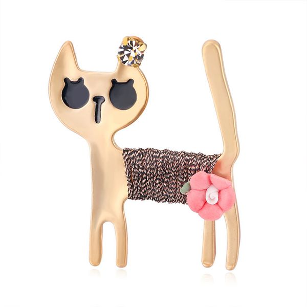 

korea style enamel small cat alloy brooch pin for girl women fashion cute corsage jewelry accessories wholesale, Gray