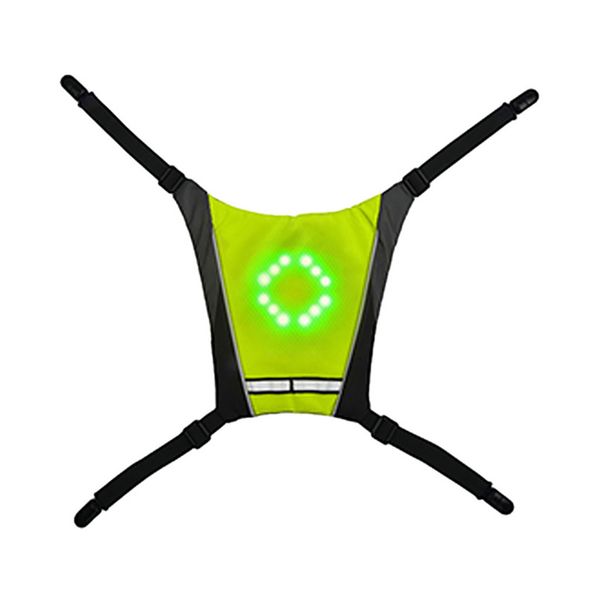 

cycling vests bicycle wireless remote control warning led light turn signal backpack pendant riding night guiding vest #2h05, Black