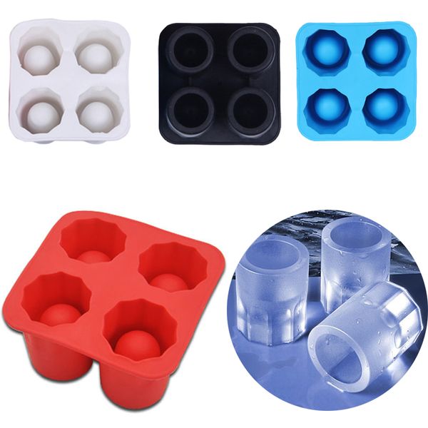 

4 cell silicone diamond ice ball mold ice cube tray ice cream molds whiskey ball maker form chocolate mold for bar party