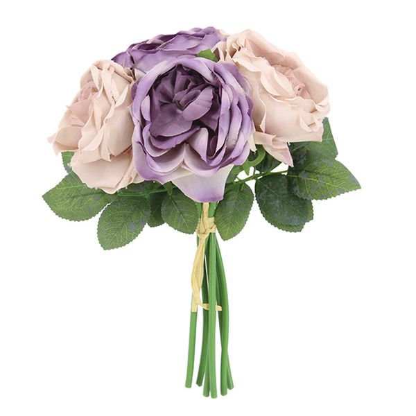 

28 см круглая роза элегантный искусственный шелк цветы поддельный букет букет home hotel wedding party цветочный home hotel decor