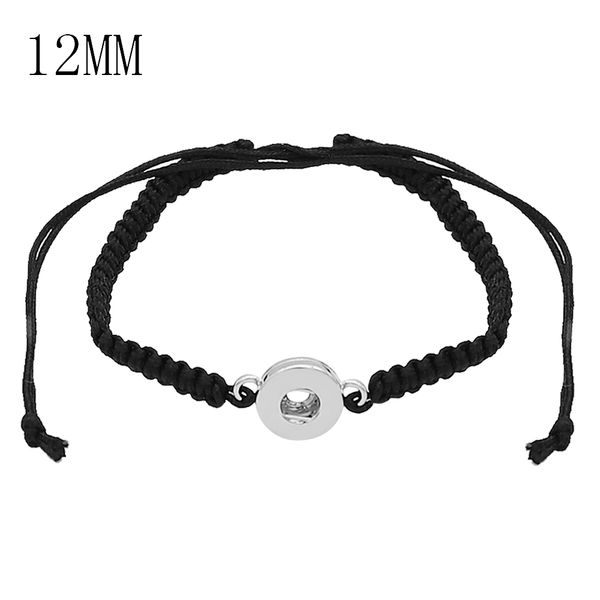 

2019 5pcs snap jewelry adjustable black snap button bracelet 12mm metal button charms bracelets for women men, Golden;silver