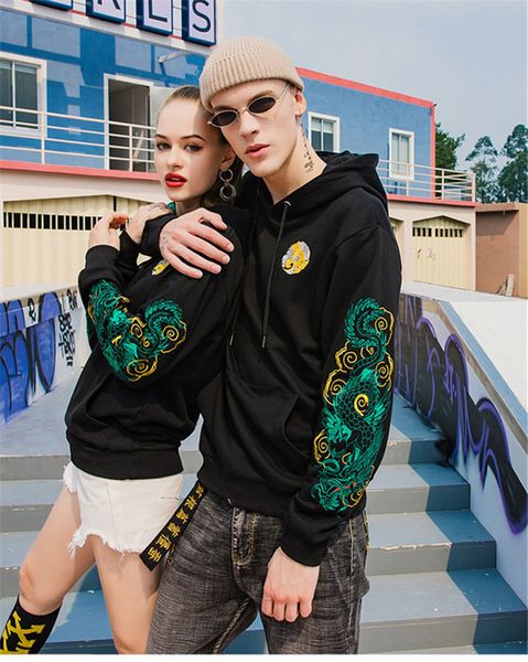 

luxury mens embroidery hoodies designer plus size pullover sweatshirt mens fashion loose fleece, Black