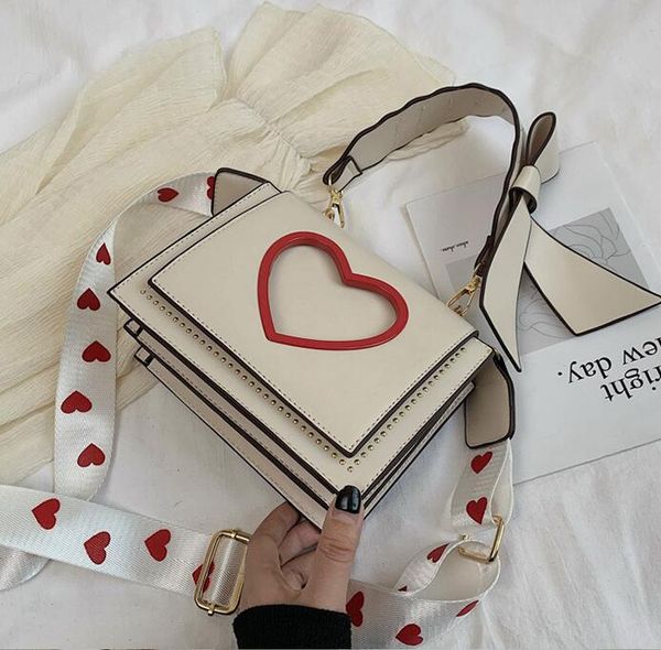 

fashion lady handbag with heart women sweet shoulder bags crossbody bag