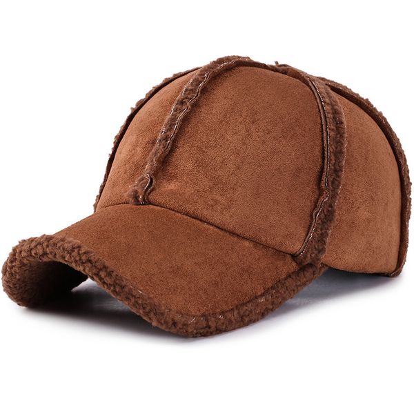 

faux suede fleece winter dad hat women mens cap brown grey pink six panel baseball cap adjustable, Blue;gray