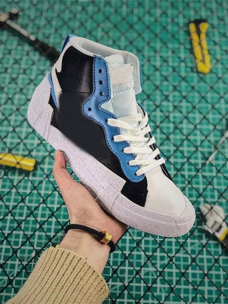 

2019 нового аутентичного blazer mid high sacai бича снег с замочить белый черной синей легенду ld вафельного bv0072-700 men sports кроссовки, White;red