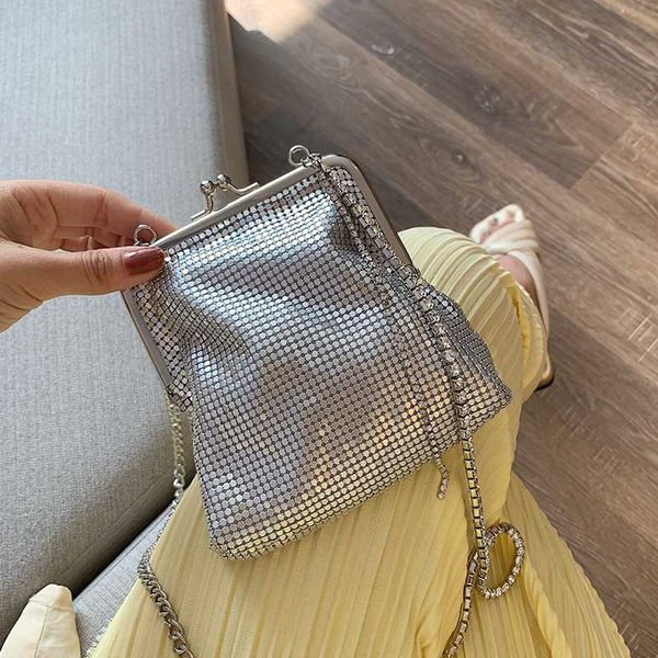 

new sequin clutch bag & elegant chain banquet bag frame crossbody shoulder width 14cm height 16cm thickness 3cm