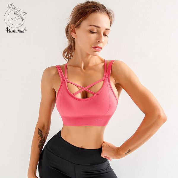 

yushuhua женин vital беовне поѬ бгалеѬ йога top push up bra поѬ ѬениѬовки поѬ, White;black