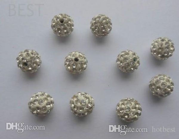 

6mm white micro pave cz disco ball crystal crystal bead bracelet necklace beads.mjpw wholesale stockmixed lot q83