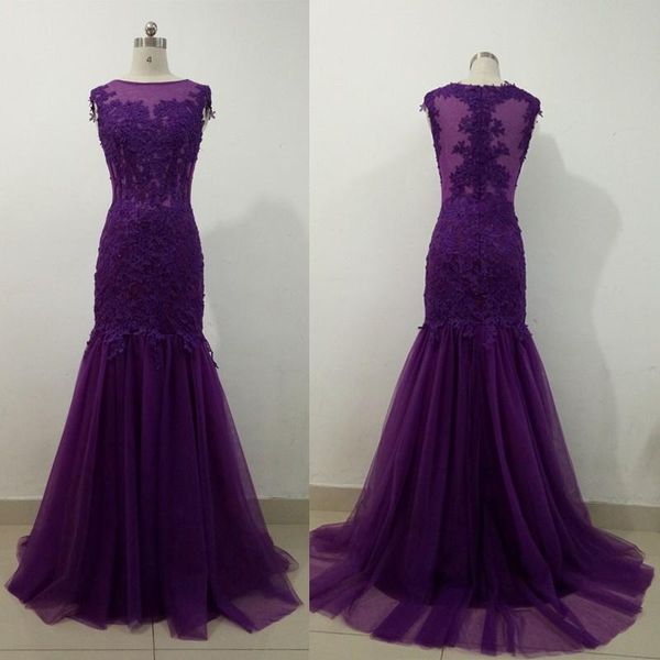 

2017 dark purple mother of the bride dresses mermaid tulle appliques lace sheer illusion fashion wedding guests evening party gowns, Black;red