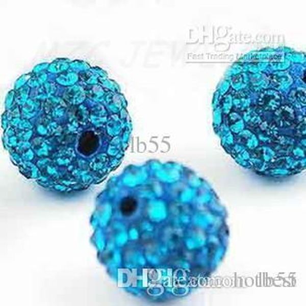 

z94 z94 blue 100pcs/lot 10mm micro pave cz j2sd disco ball crystal bead. bead jewelry. diy u535 g94